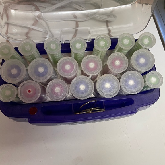 CONAIR EASY START 20 HOT HAIR ROLLERS CURLERS 3 SIZES HS15 WORKS 4Clips - Picture 1 of 4